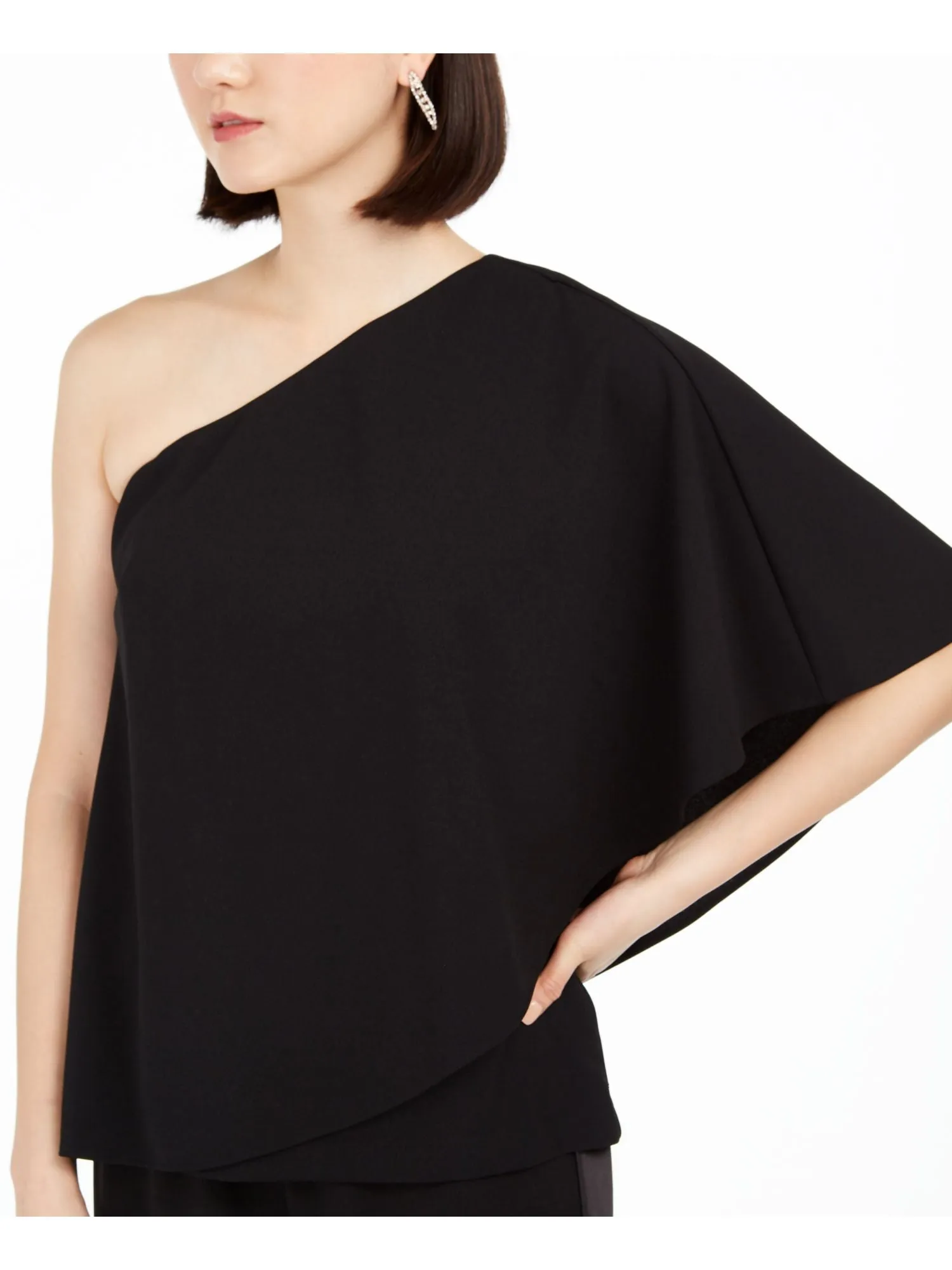 ADRIANNA PAPELL Womens Sleeveless Asymmetrical Neckline Top