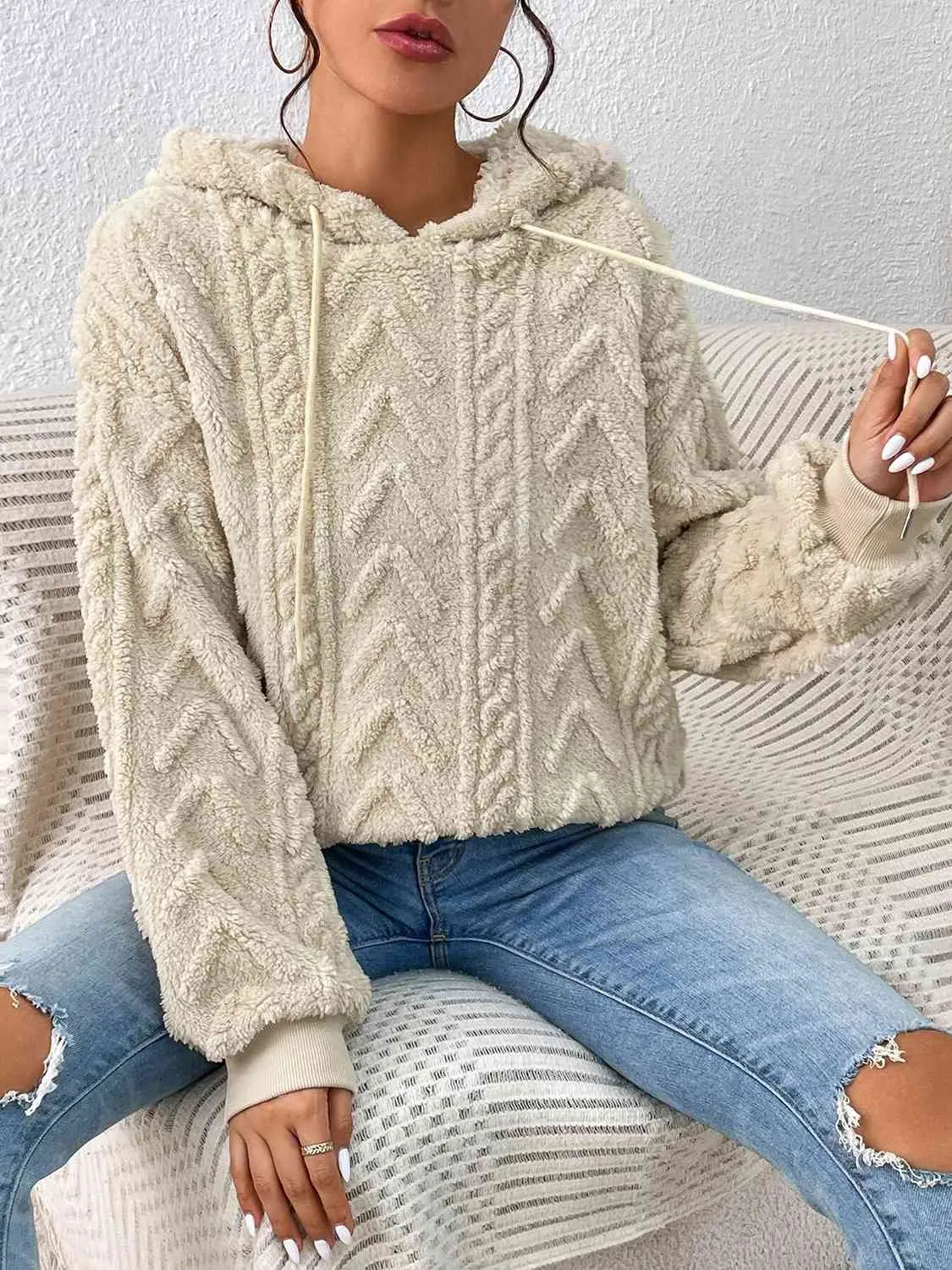 Drawstring Long Sleeve Hoodie