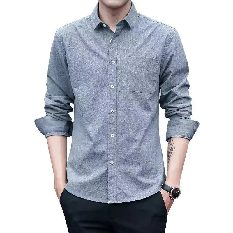 Hong Kong Long Sleeved Korean Trendy Casual Men Shirt Business Men Shirt