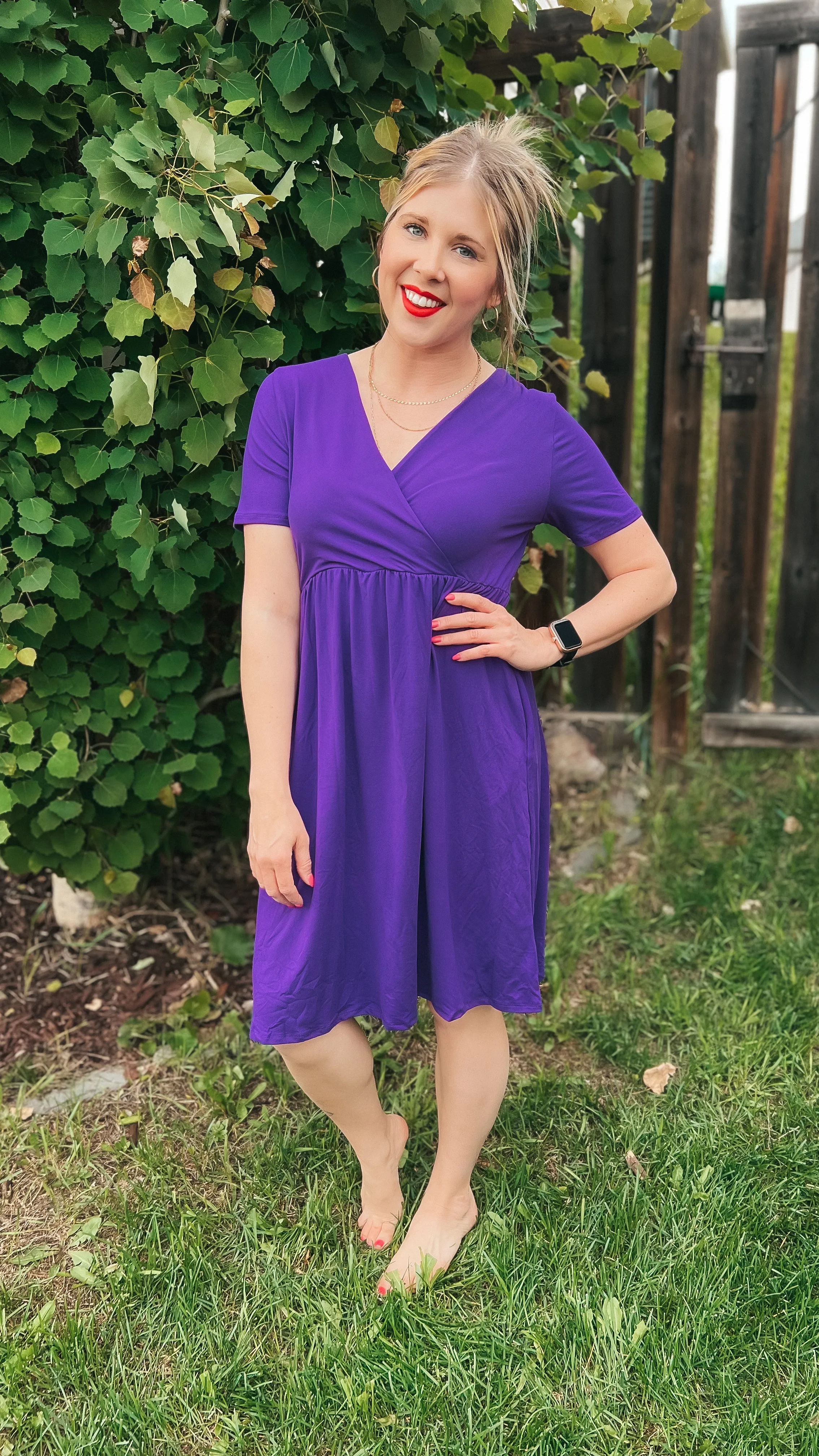 Maddie Wrap Dress: Purple