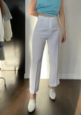 Versatile White High-Rise Trousers - 27